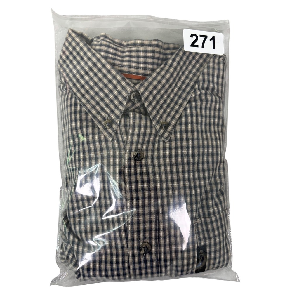 Columbia Men's Long Sleeve Button Down Shirt XL Micro Check Tan Black XM7938 - Picture 7 of 7